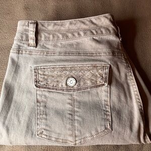 White House Black Market Light Tan Slim Ankle  Women Jeans Size 12R